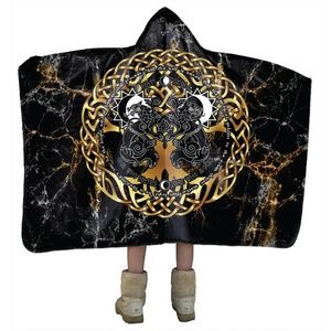 Mt.Logan Hati & Skoll Hand Crafted Super Soft Sherpa Micro Fiber Hooded Blanket